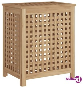 vidaXL Cesto del Bucato 50x35x60 cm in Legno Massello di Teak