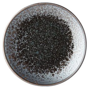 Piatto in ceramica nera e grigia Pearl, ø 25 cm Black Pearl - MIJ