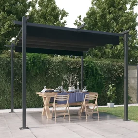 Pergola Da Giardino Con Tetto Retrattile 3x3 M Antracite /