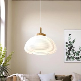 Eglo 44065 - Lampadario a sospensione su cavo SUMMERHILL 1xE27/40W/230V Ø 55 cm bianco/beige