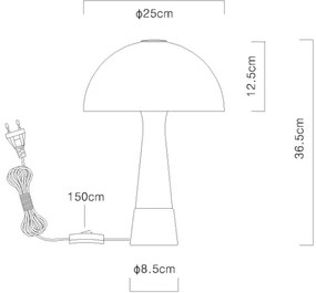 Globo 51570121 - Lampada da tavolo PAULIN 1xE27ILLU/40W/230V beige