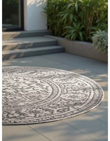 Tappeto da interno/esterno rotondo grigio/avorio ø 160 cm Duet Kona – NORTHRUGS