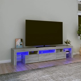 Mobile porta tv con luci led grigio sonoma 200x36,5x40 cm