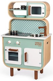 Cucina in legno per bambini double-face con lavatrice - Reverso
