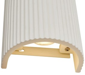 Lampada da parete scandinava beige a semicerchio 2 luci - Plaster