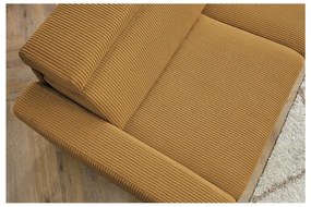 Divano angolare color senape allungabile (con composizione variabile) con rivestimento in velluto a coste Monaco – Bobochic Paris