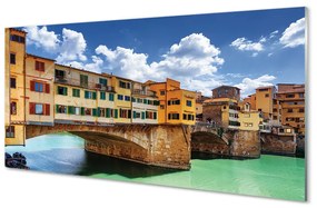 Quadro su vetro acrilico Italia Bridges River Buildings 100x50 cm