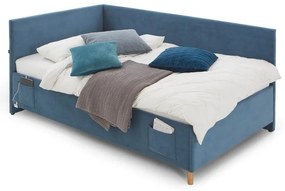 Letto da bambini con sponde blu imbottito con contenitore e rete inclusi 120x200 cm Cool – Meise Möbel