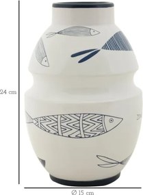 Vaso Ceramica Fish Cm Ø 15X24