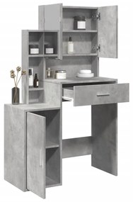 Toeletta con armadietto grigio cemento 80x35x132 cm