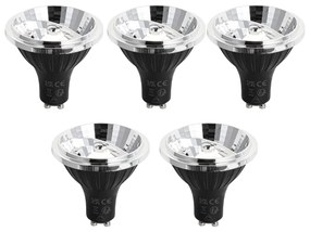 Set da 5 lampadine LED GU10 dimmerabili 70mm 6.5W 600 lm 4000K