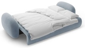 Divano blu polveroso allungabile/con contenitore con rivestimento in velluto 262 cm Tonale – Cosmopolitan Design