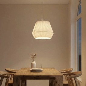 Lampada a sospensione Vitore Lindby, dimmerabile, Bianco / Opale, Soggiorno / Sala da pranzo, Tessuto / Stoffa / Seta, Scandinavo, Lampada a sospensione
