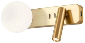 Redo 01-2992 - Applique da parete OASIS LED/3W/230V+1xG9/10W USB CRI 90 bronzo