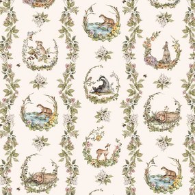 Carta da parati per bambini 100 cm x 280 cm Animals in the Circles - Dekornik