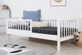 Letto per bambini con barriera TEDDY - bianco - letto senza spazio di archiviazione 140x70 cm