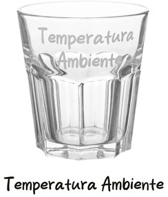 Bicchiere acqua vetro scritta Temperatura ambiente 290 ml