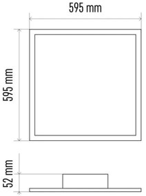 Plafoniera LED dimmerabile 40W 230V + telecomando 2700-6000K quadrata