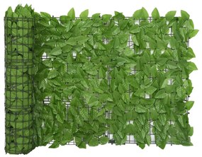 Paravento Da Balcone Con Foglie Verdi 400x75 Cm /