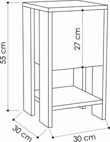 Comodino grigio antracite Ema - Homitis