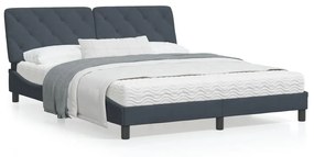 Letto con materasso grigio scuro 160x200 cm in velluto