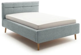 Letto matrimoniale imbottito blu polveroso con contenitore con rete inclusa 140x200 cm Lotte – Meise Möbel