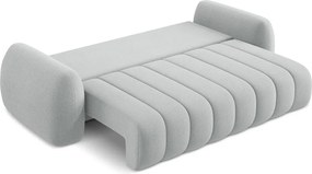 Divano grigio chiaro allungabile/con contenitore con rivestimento in bouclé 266 cm Pele – Makamii