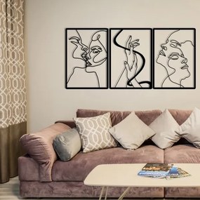 SET 3x Decorazione da muro 109x50 cm amore metallo