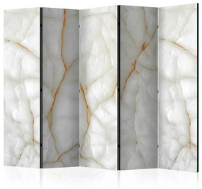 Paravento design Marmo bianco II (5 parti) - sfondo unico con texture pietra