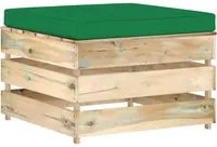 Ottomana Modulare con Cuscino in Legno Impregnato Verde cod mxl 73319