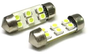 Lampada Led Siluro T11 C5W 31mm 6 Smd Bianco Ghiaccio 12V Luci Targa