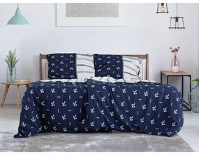 Biancheria da letto in crêpe blu scuro per letto singolo 140x200 cm Exclusive - B.E.S.
