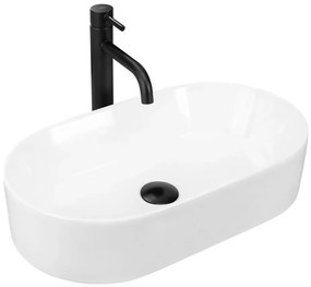 REA-U9108 - Lavabo da appoggio LAYLA 30x53 cm in ceramica/bianco lucido