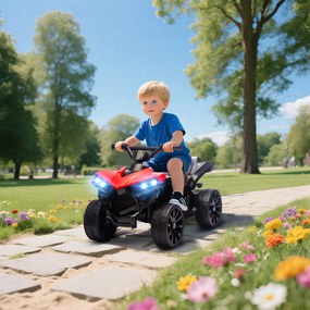 Quad Elettrico per Bambini ATV 6V Ricaricabile con Fari e Musica Rosso...