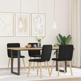 Sedie Da Pranzo 4 Pz Nere İn Tessuto /