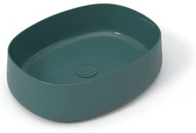 Lavabo da appoggio Wave OLYMPIA CERAMICA ovale in ceramica L 50 x H 14 x P 40 cm verde piletta non inclusa