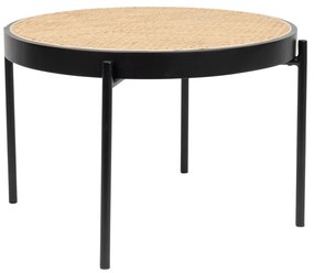 Tavolino rotondo in rattan nero ø 60 cm Spike - Zuiver
