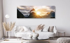 Stampa su tela – Alba affascinante sulle montagne