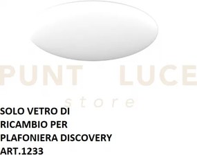 Discovery solo vetro plafoniera 1233 d.60cm bianco latte