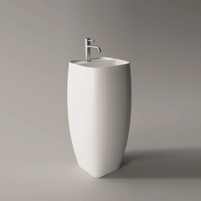 Lavabo Freestanding 47,5 Cm Con Scarico a Parete Alice Ceramica "Nur" Bianco Opaco