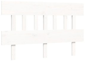 Giroletto con Testiera Bianco 140x190 cm in Legno Massello