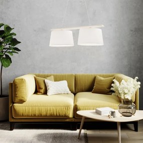 Lampadario sospeso con cavo AIDA 2xE27/60W/230V diam. 35 cm rovere/bianco