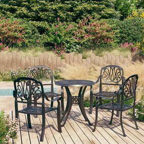 Set Da Bistrot 5 Pz İn Alluminio Pressofuso Nero /