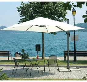 Ombrellone a palo laterale grigio scuro L 300 x 300 cm con telo ecru