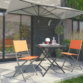 Set tavolo e sedie Emys NATERIAL in acciaio per 2 persone,  arancione
