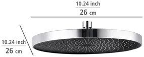 WENKO 24910100 - Soffione doccia SOFTWATER 26x26 cm cromo lucido/nero