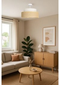 Lampadario a plafone BOHO 1xE27/60W/230V diametro 40 cm color crema/beige