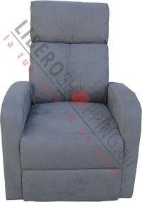 Poltrona relax manuale reclinabile FORTUNA con tessuto in microfibra GRIGIO