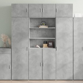 Credenza Grigio Cemento 80x42,5x185 Cm İn Legno Multistrato /