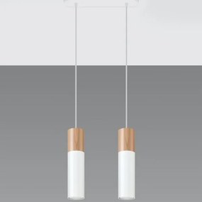 Sollux SL.0629 - Lampadario a sospensione con filo PABLO 2xGU10/40W/230V bianco